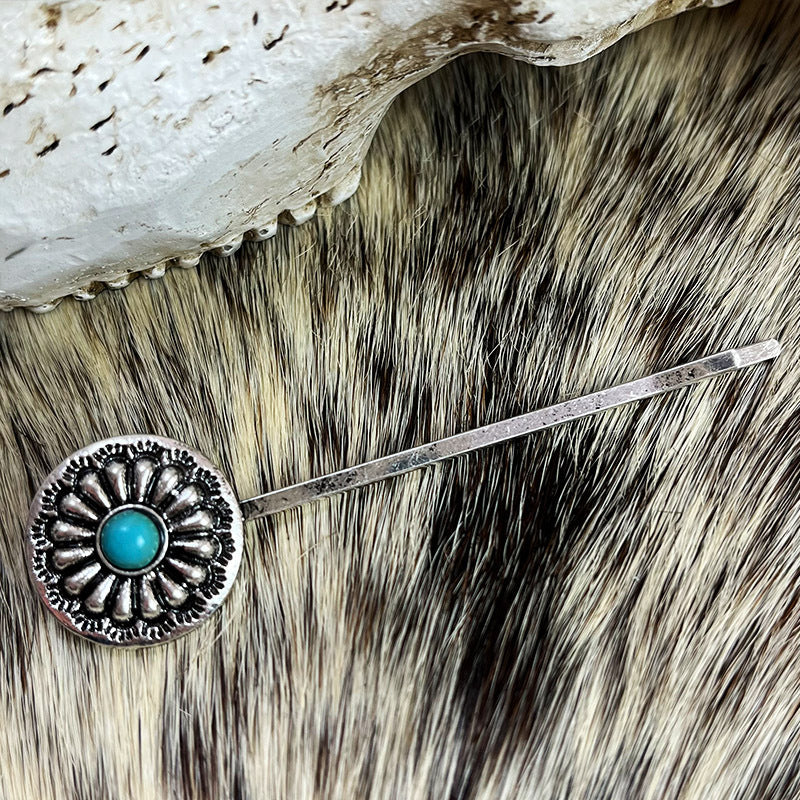 Turquoise Alloy Hairpin Style E One Size