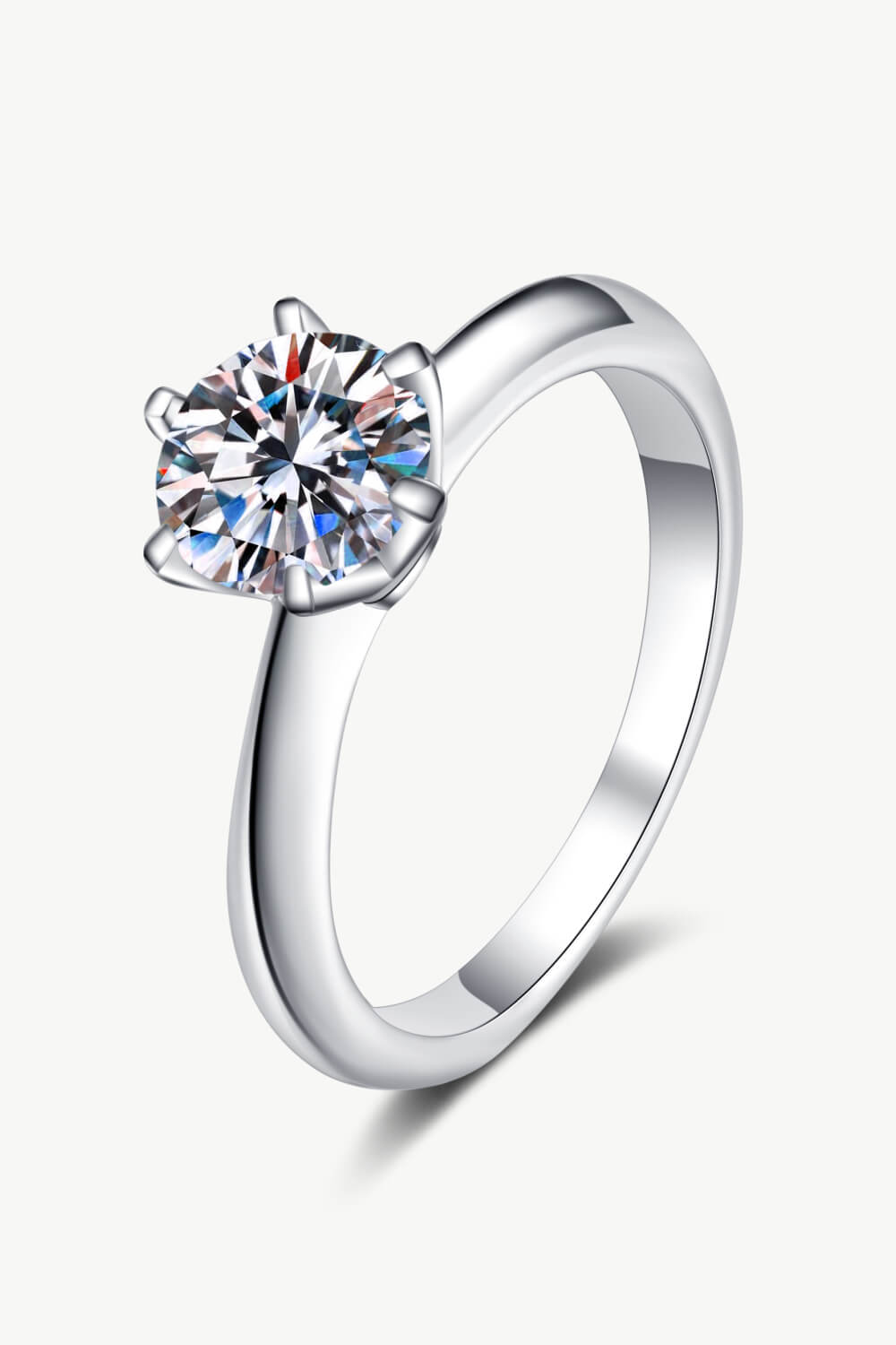 1.5 Carat Moissanite Adjustable Ring Silver