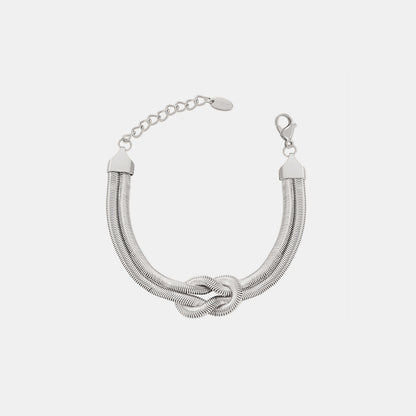 Titanium Steel Knot Bracelet Silver One Size