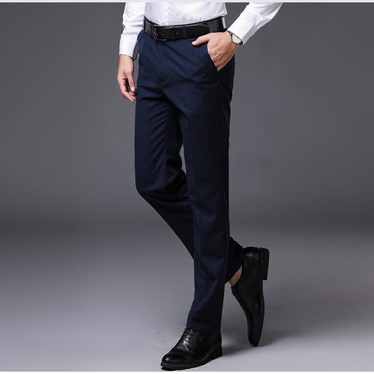 Slim straight trousers suit to work suit men's business Navy