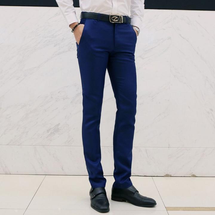 Fashion Simple Business Suit Casual Trousers Blue