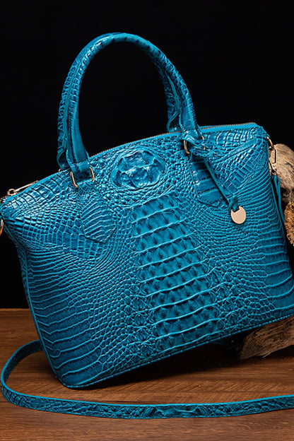 PU Leather Handbag Sky Blue One Size