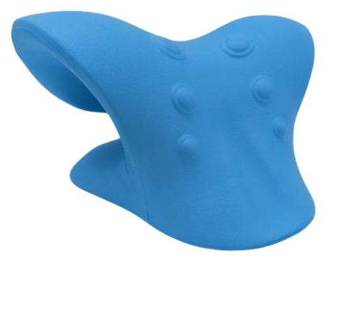 Multifunctional Manual Six-wheel Neck Massager Massage Relieve Roller Massage Tool Cshaped pillow blue