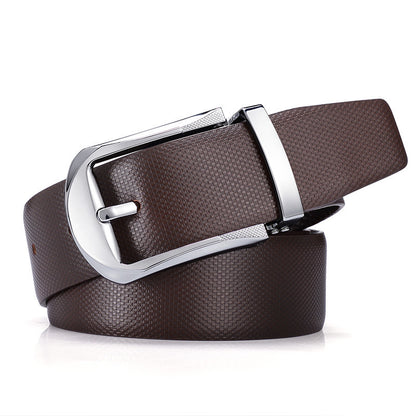 Pin buckle casual business belt Coffee