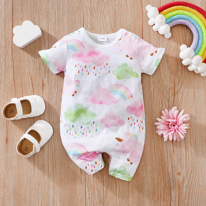 Baby Girl Summer Clothes Short-sleeve Baby Jumpsuit