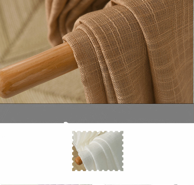 Elegant Linen Curtains – Half Shading & Decorative Cotton Curtains for Various Window Types Light coffee