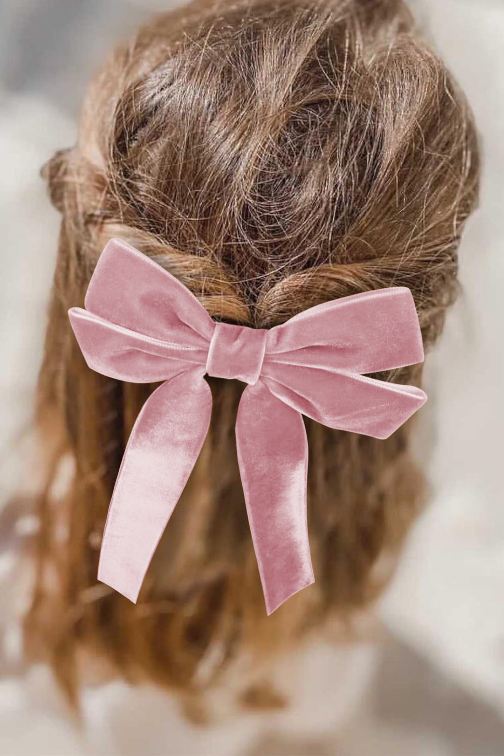 Pink Velvet Bowknot Hair Clip – Frenchy Girl Fashion Accessory Pink ONE SIZE Terylene