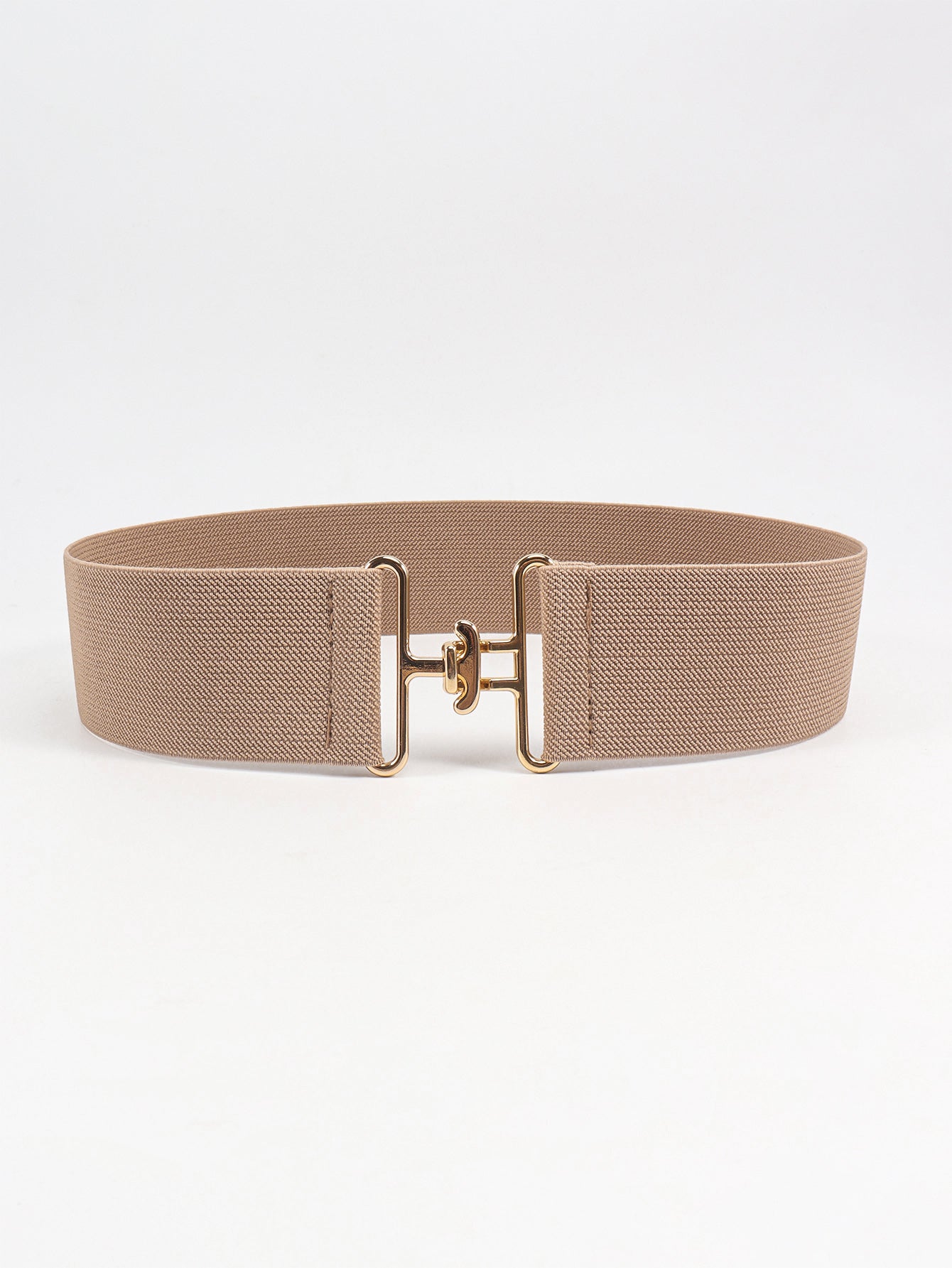 Elastic Wide Belt Khaki One Size