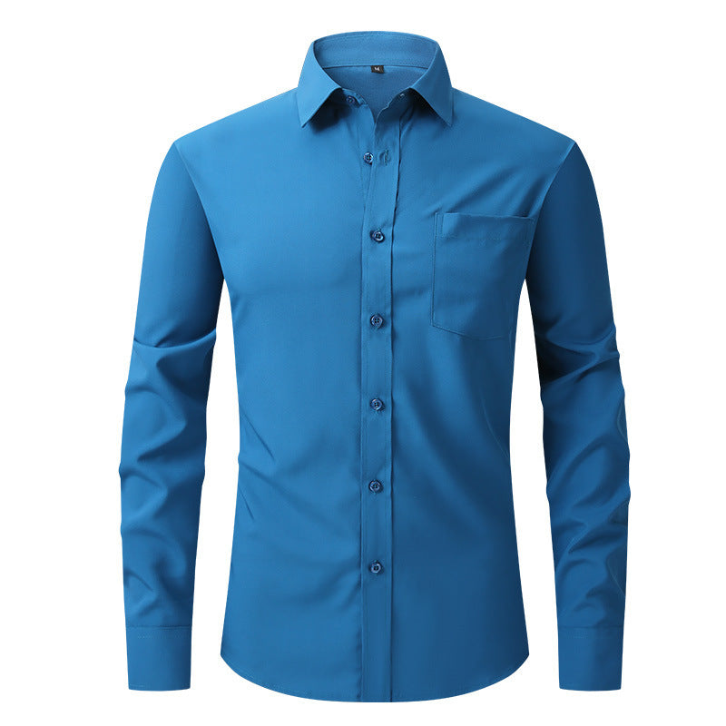 Men's Business Casual Long Sleeve Shirt W716 Saxony Blue