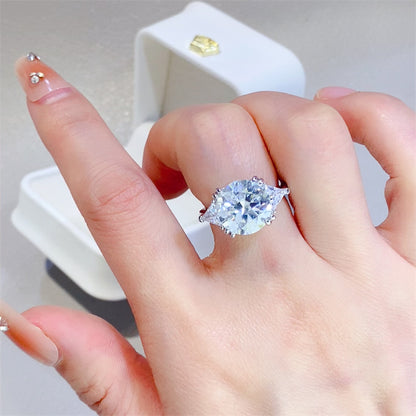 5 Carat Moissanite 925 Sterling Silver Ring Silver