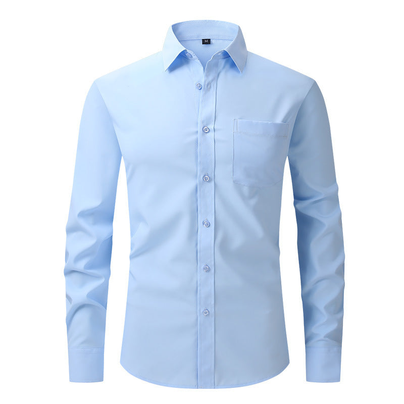 Men's Business Casual Long Sleeve Shirt W72Light Blue