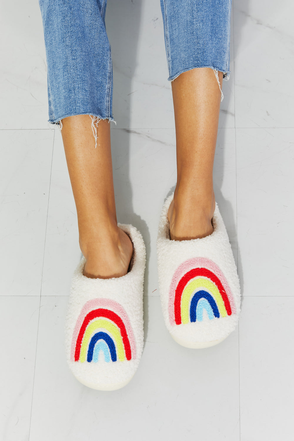 MMShoes Rainbow Plush Slipper Rainbow