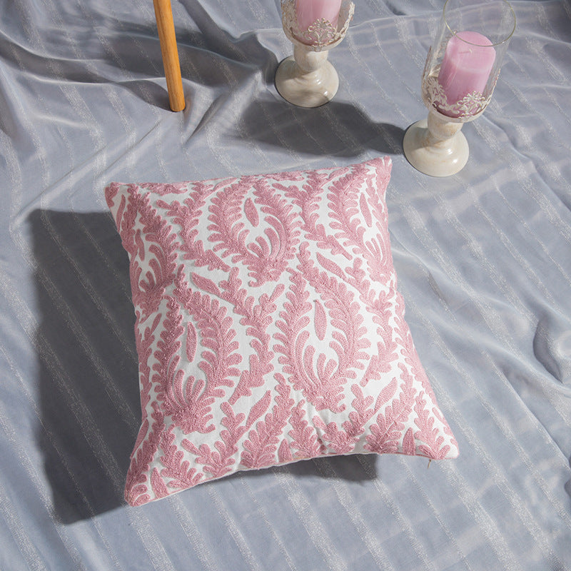 Geometric cotton embroidered pillowcase Fireworks