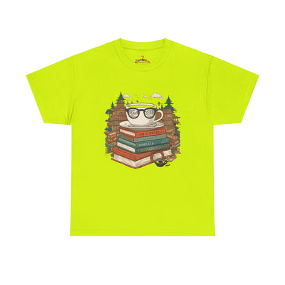 Bibliophile's Bliss Unisex Cotton Tee – Perfect for Book Lovers, Soft and Durable Safety Green