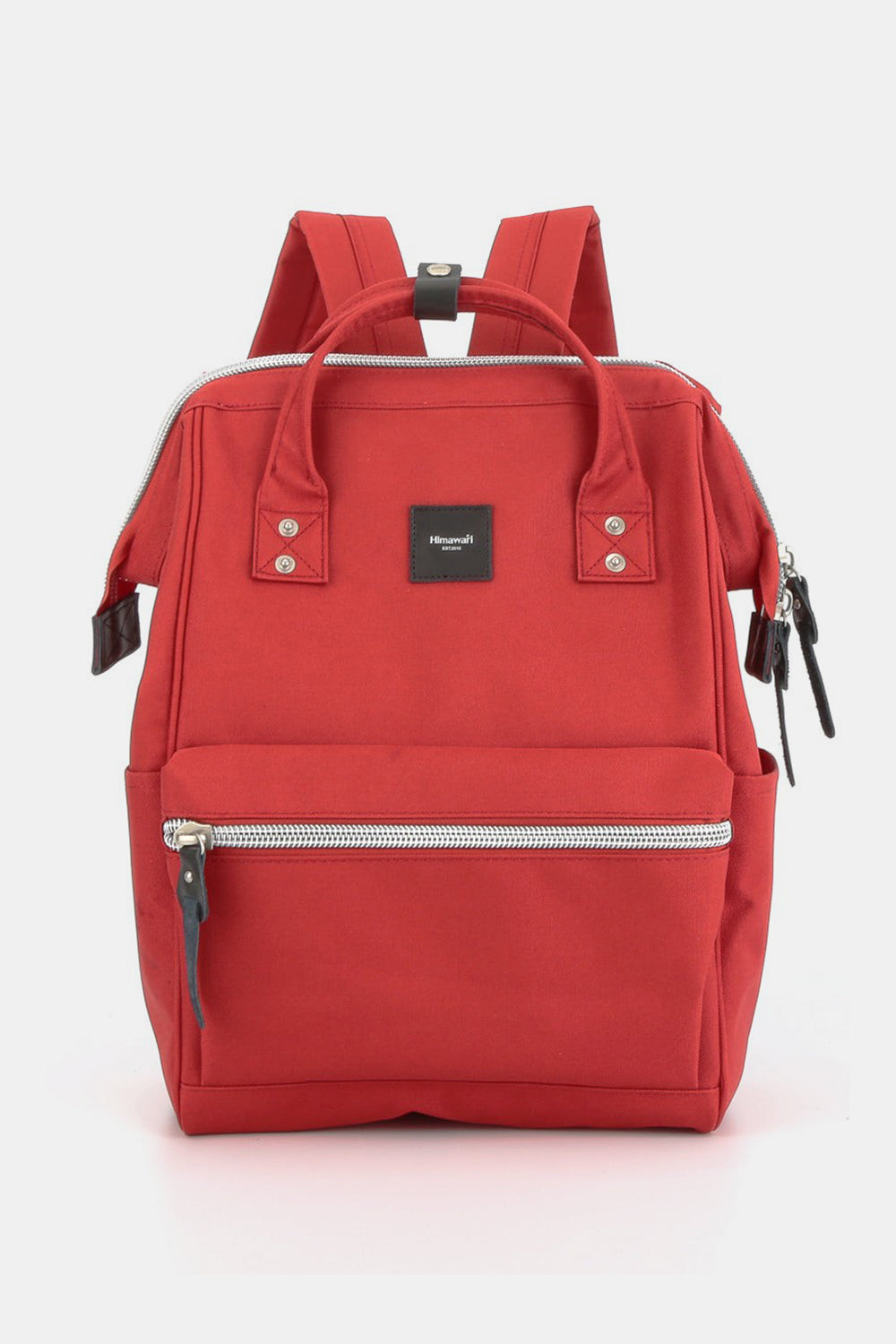 Himawari Water Resistant Canvas Backpack Bag with Side Pockets Red One Size