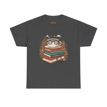 Bibliophile's Bliss Unisex Cotton Tee – Perfect for Book Lovers, Soft and Durable Dark Heather