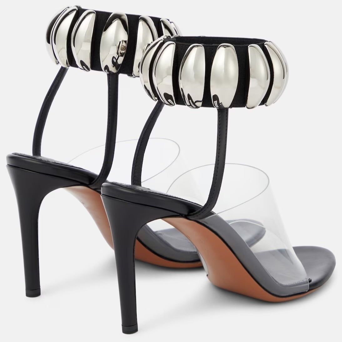 Women's High Heels | Round Toe Metal Buckle Transparent PVC Roman Sandals