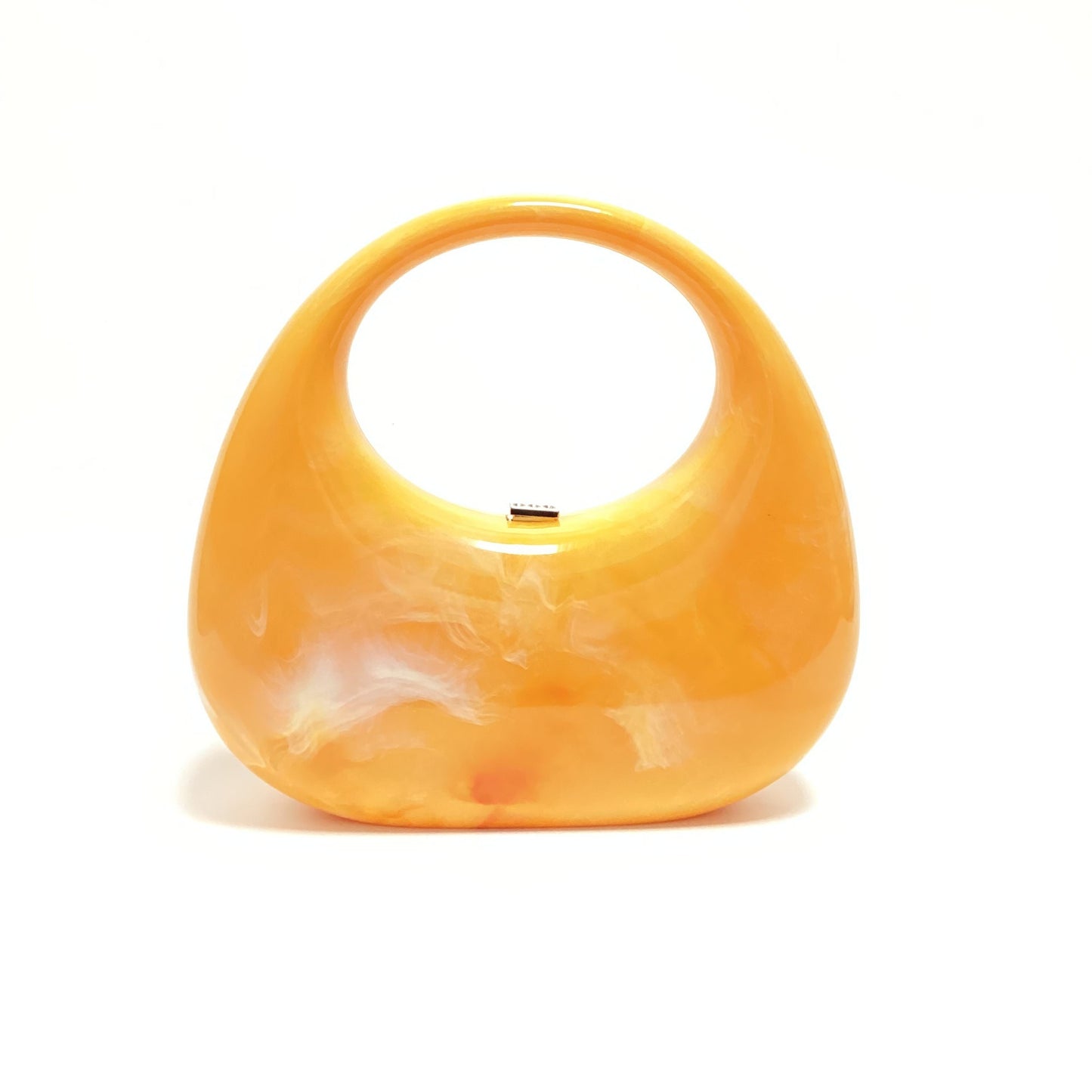 Moon Ice Cracked Goose Egg Acrylic Women's Crossbody Bag | Stylish Underarm Dinner Handbag Orange