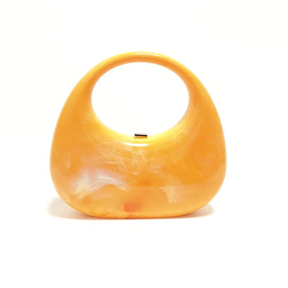 Moon Ice Cracked Goose Egg Acrylic Women's Crossbody Bag | Stylish Underarm Dinner Handbag Orange