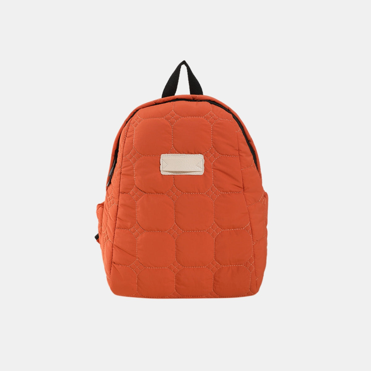 Quilted Polyester Backpack Bag Terracotta One Size