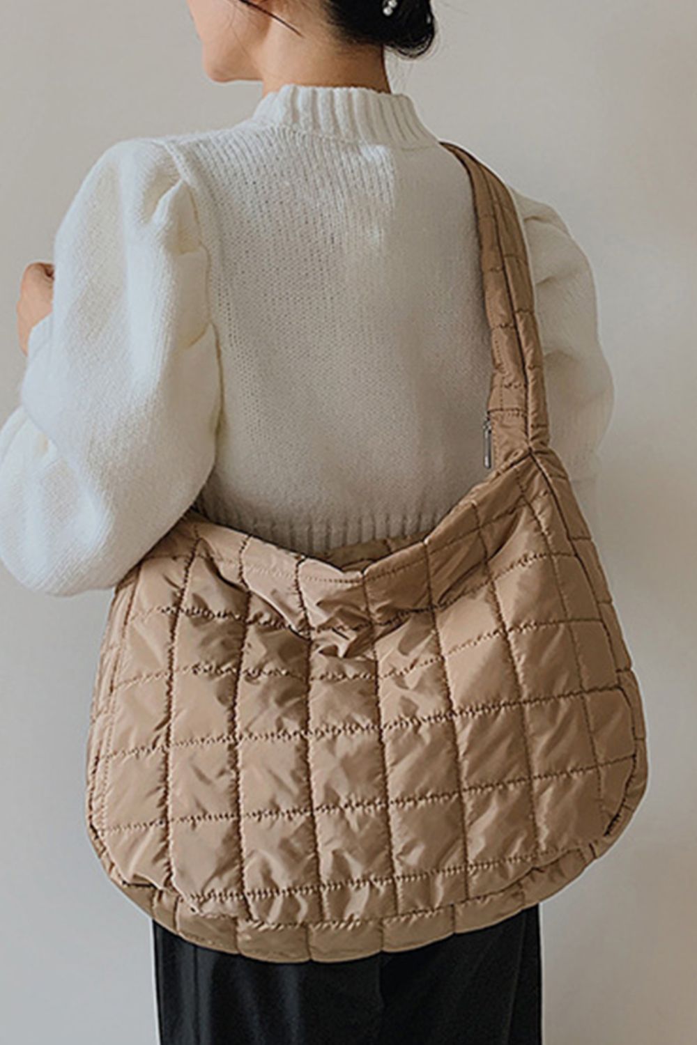 Large Quilted Shoulder Bag - Thandynie