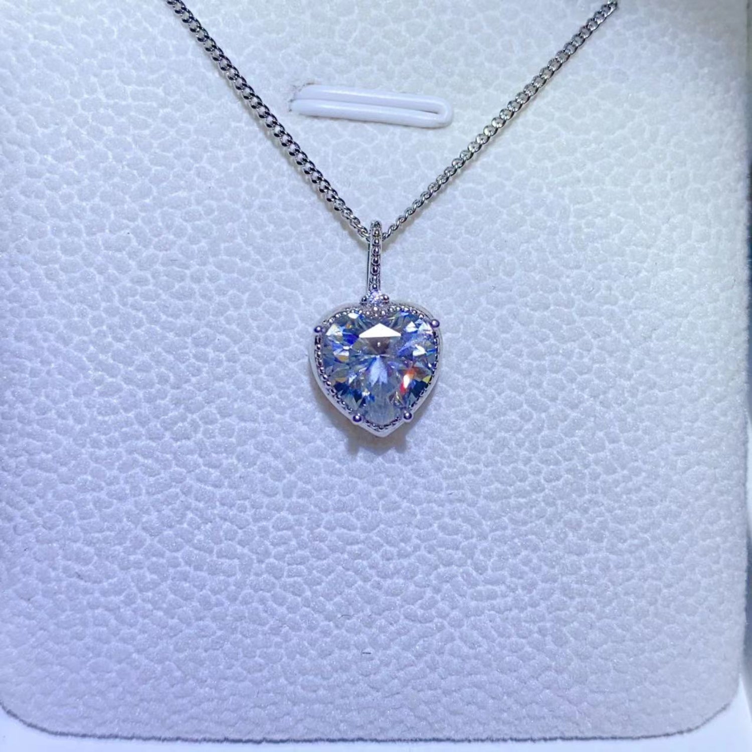 2 Carat Moissanite 925 Sterling Silver Necklace Silver One Size