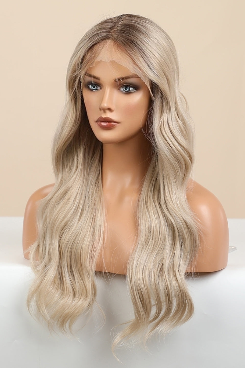 13*2" Wave Lace Front Synthetic Wigs in Gold 26" Long 150% Density