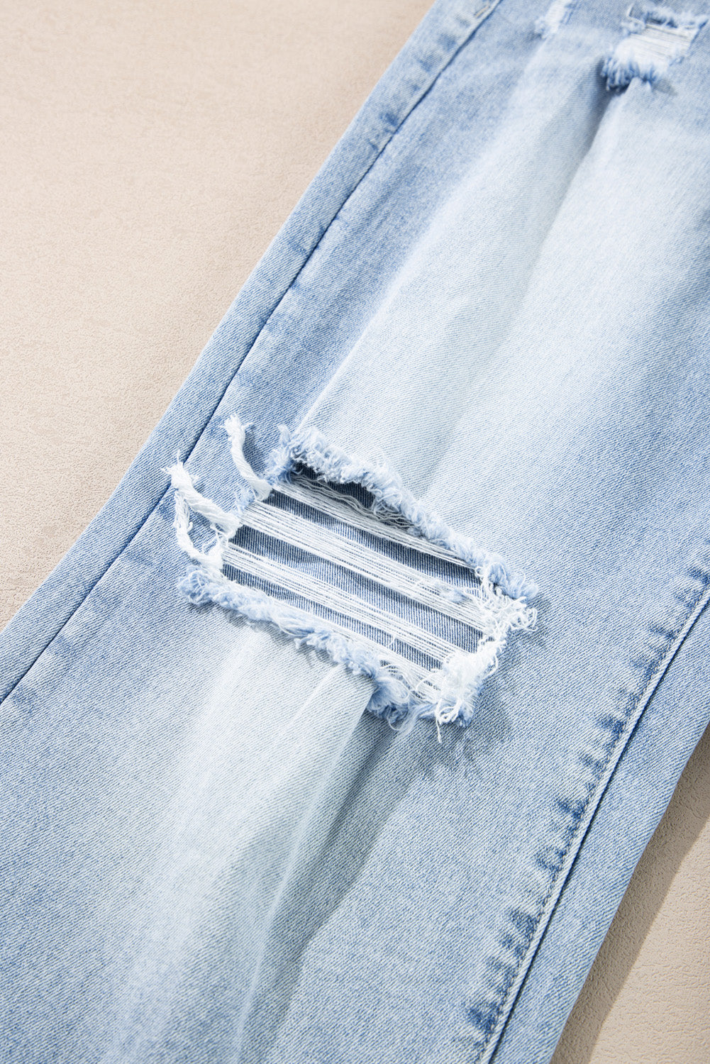 Beau Blue Light Wash Distressed Flare Jeans