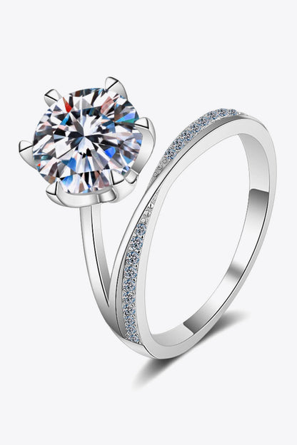 3 Carat Moissanite 6-Prong Ring Silver