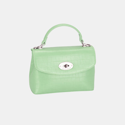 David Jones Texture PU Leather Handbag Light Green One Size