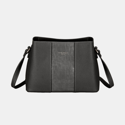 David Jones PU Leather Crossbody Bag Black One Size