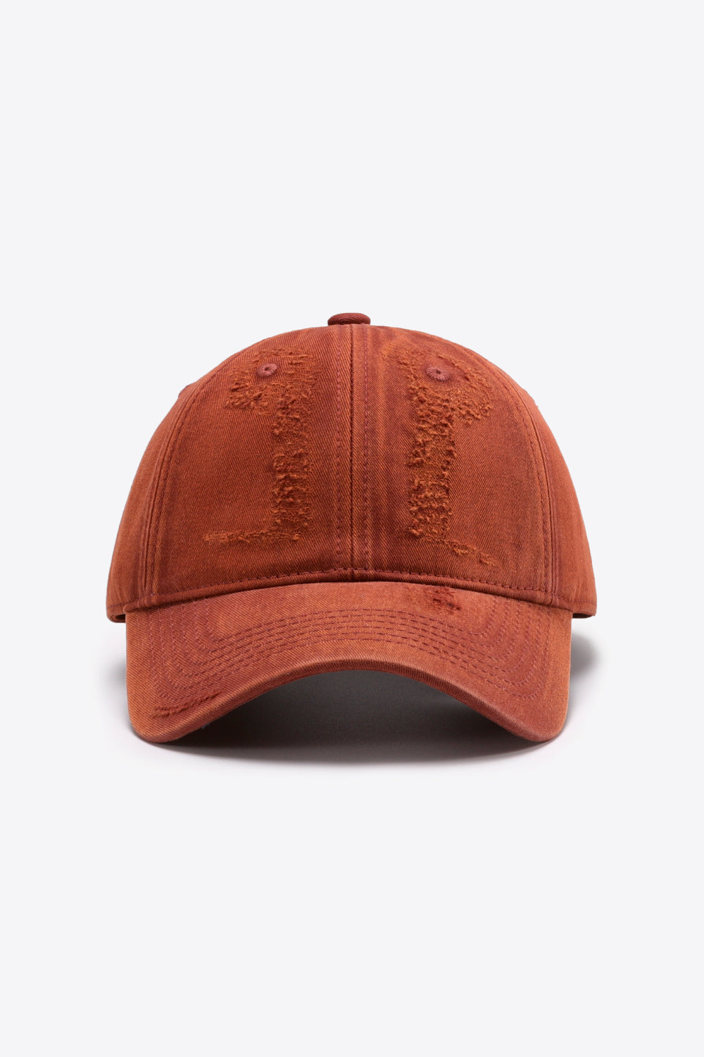 Distressed Adjustable Baseball Cap Terracotta One Size