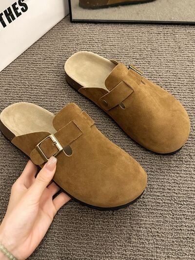 Round Toe Buckle Slip-Ons