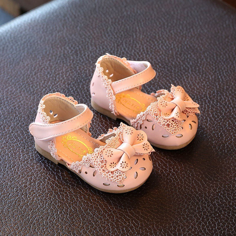 Summer Girls Shoes Baotou Baby Sandals Baby Shoes Soft Bottom Non-slip Pink YM1706