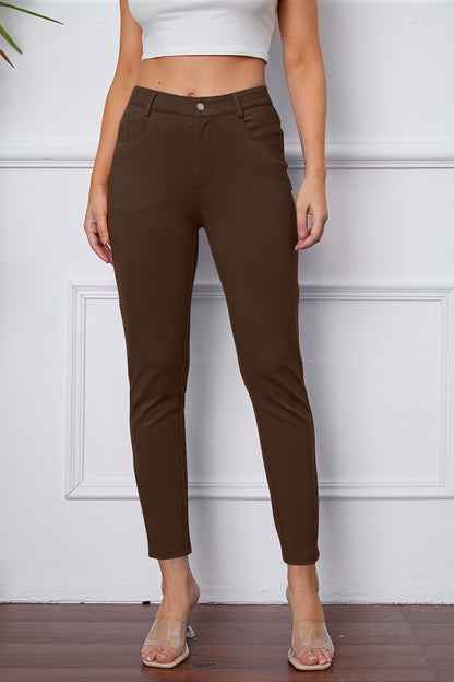 StretchyStitch Pants by Basic Bae Mocha