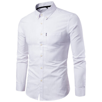 Casual long-sleeved shirt White