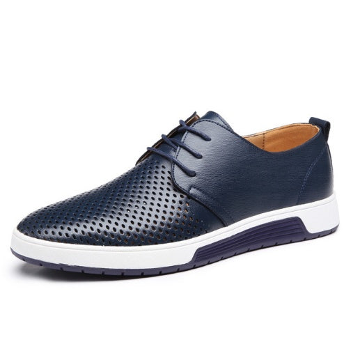 Leather Shoes Men's Business Formal Workwear Shoes Black Trendy Soft Shoes Blue 1