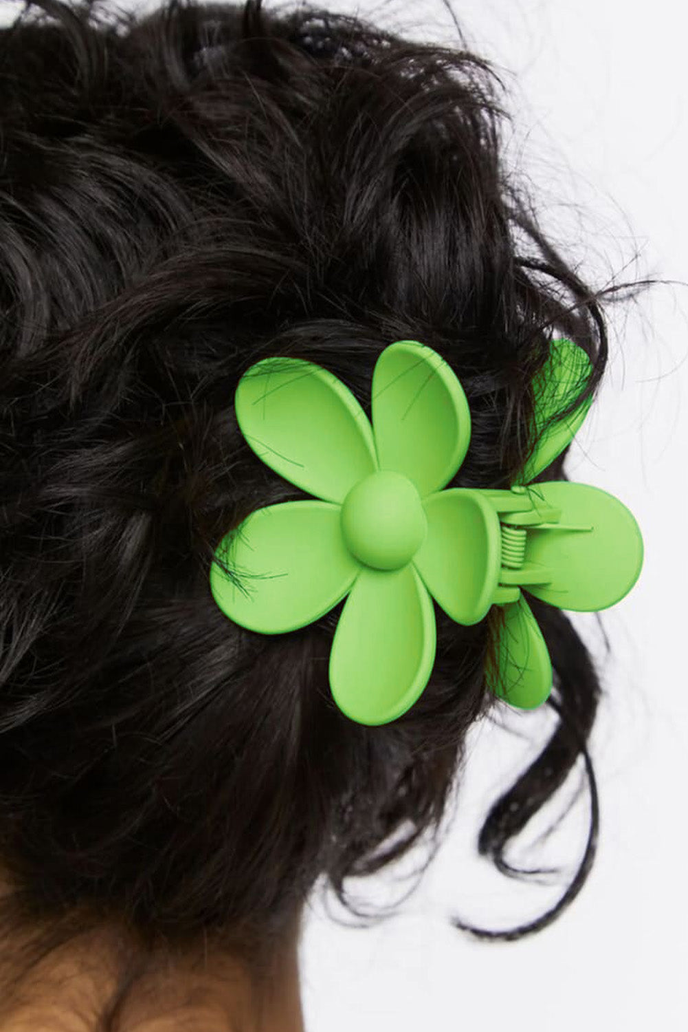 Green Flower Hair Claw Clip Green ONE SIZE plastic