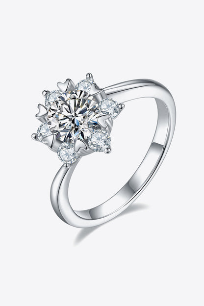 1 Carat Moissanite Zircon Ring Silver