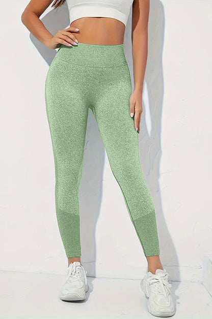 High Waist Active Pants Light Green