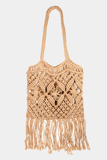 Fame Woven Handbag with Tassel KA One Size