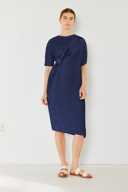 Marina West Swim Pleated Dolman Sleeve Dress Navy