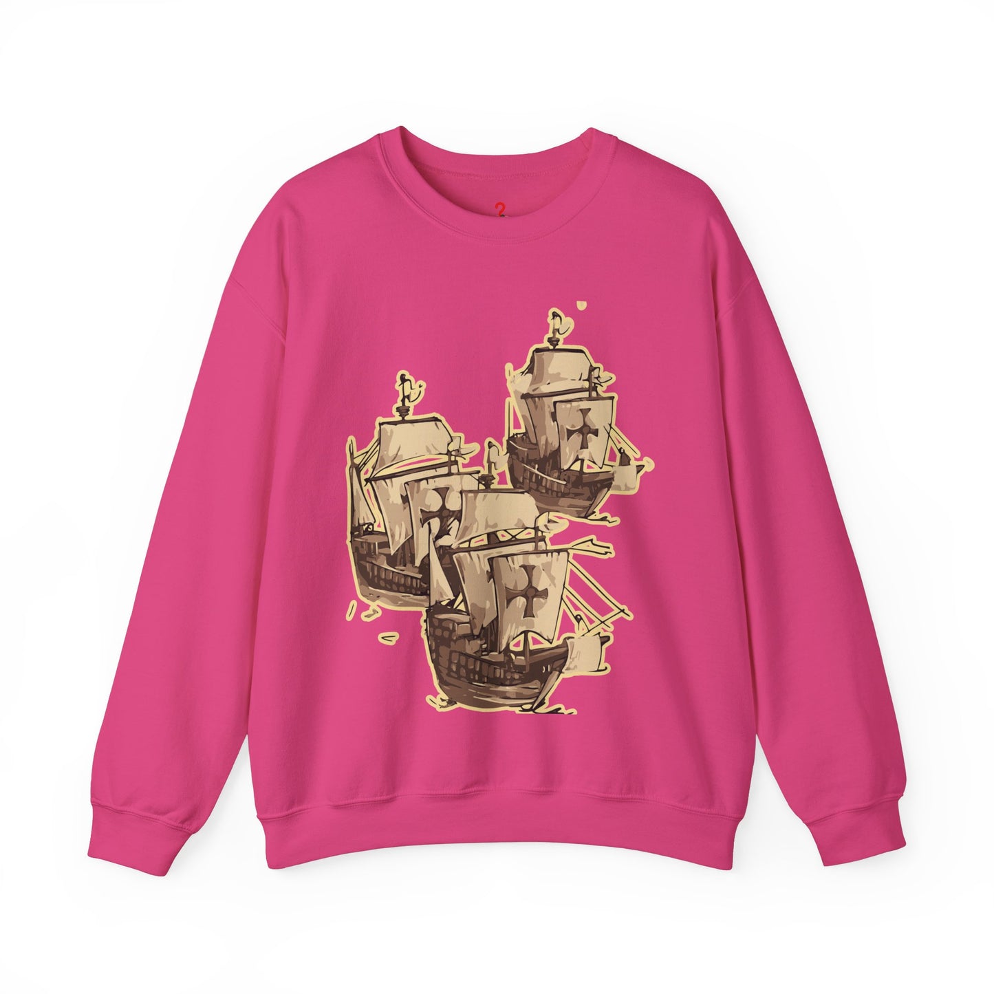 Unisex Heavy Blend Crewneck Sweatshirt with 3 Boats Design – Ultimate Comfort & Sustainability Heliconia