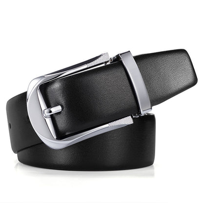 Pin buckle casual business belt Water ripple