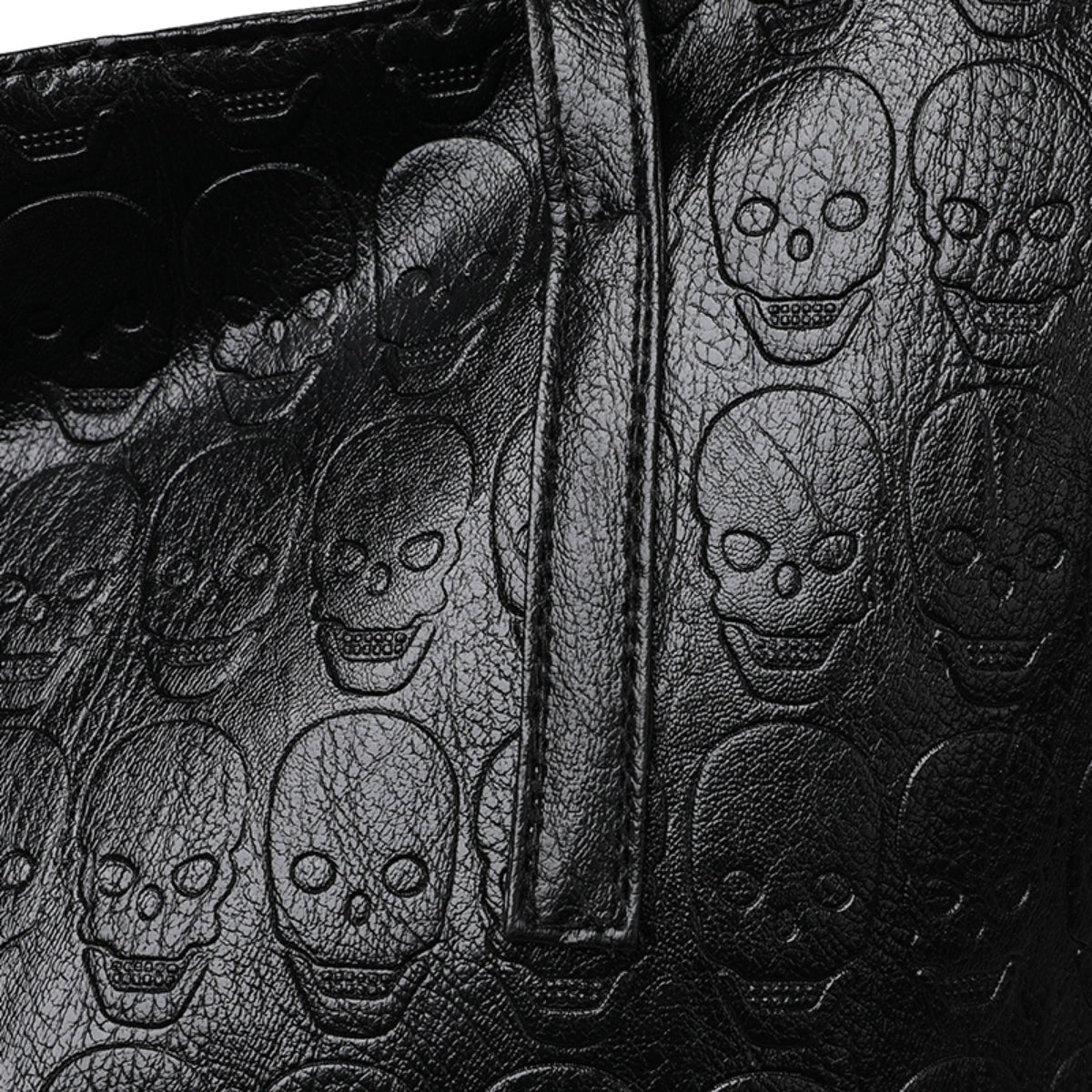 Skeleton Pattern PU Leather Tote Bag - Thandynie