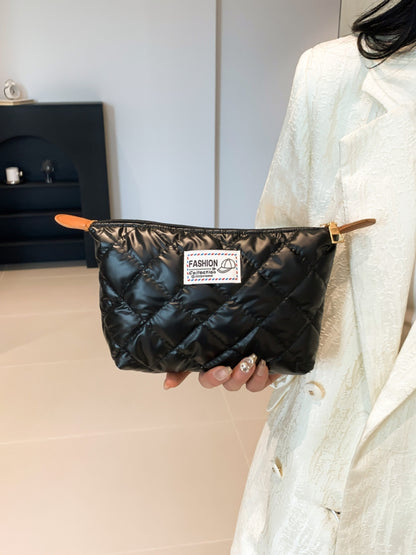 Solid Quilted Clutch with Zipper