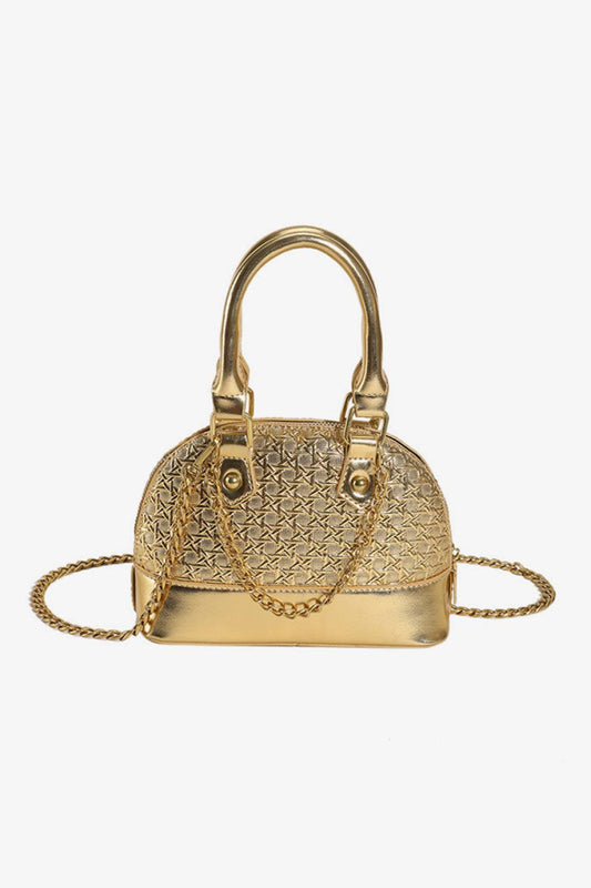 PU Leather Crossbody Bag Gold One Size