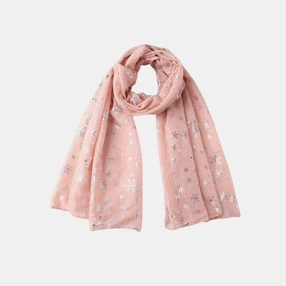 Thermal Snowflakes Polyester Scarf Blush Pink One Size