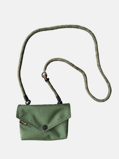 Himawari Solid Color Envelope Shape Crossbody Bag with Removable Strap Basil One Size