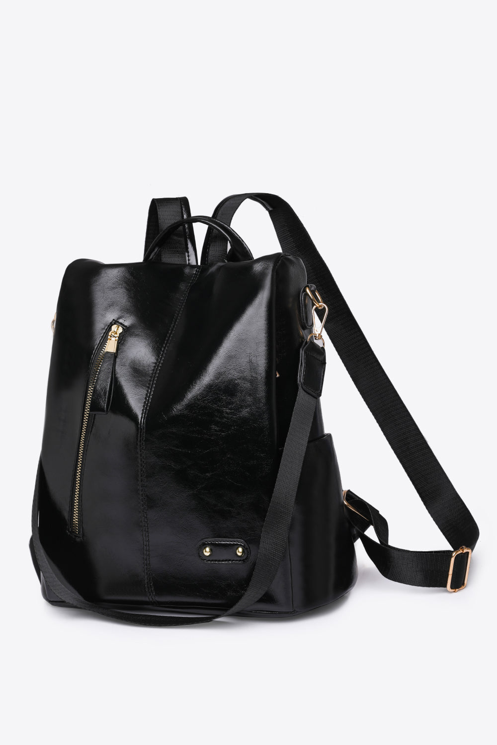 Zipper Pocket Backpack Black One Size